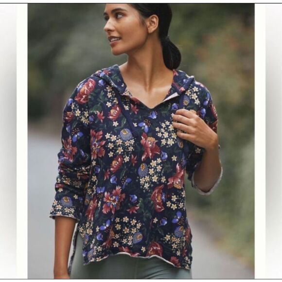 Anthropologie Daily Practice Floral Everyday Hoodie - Picture 1 of 7